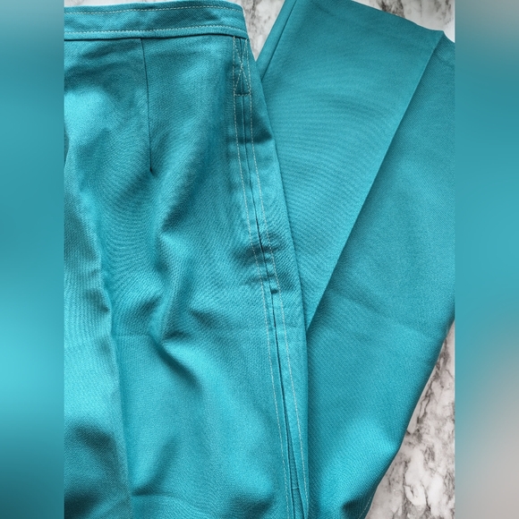 Vintage High Waist Wide Leg Teal Pants from Sears - Picture 3 of 8